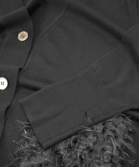 【SOI-MeME】sheer fringe high gauge cardigan